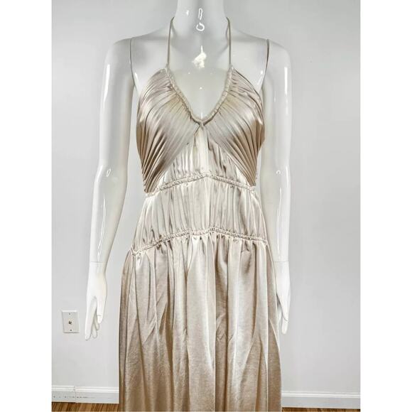 Jonathan Simkhai Clementine Leisure Halter Dress in Stone (Size S) - Picture 7 of 11